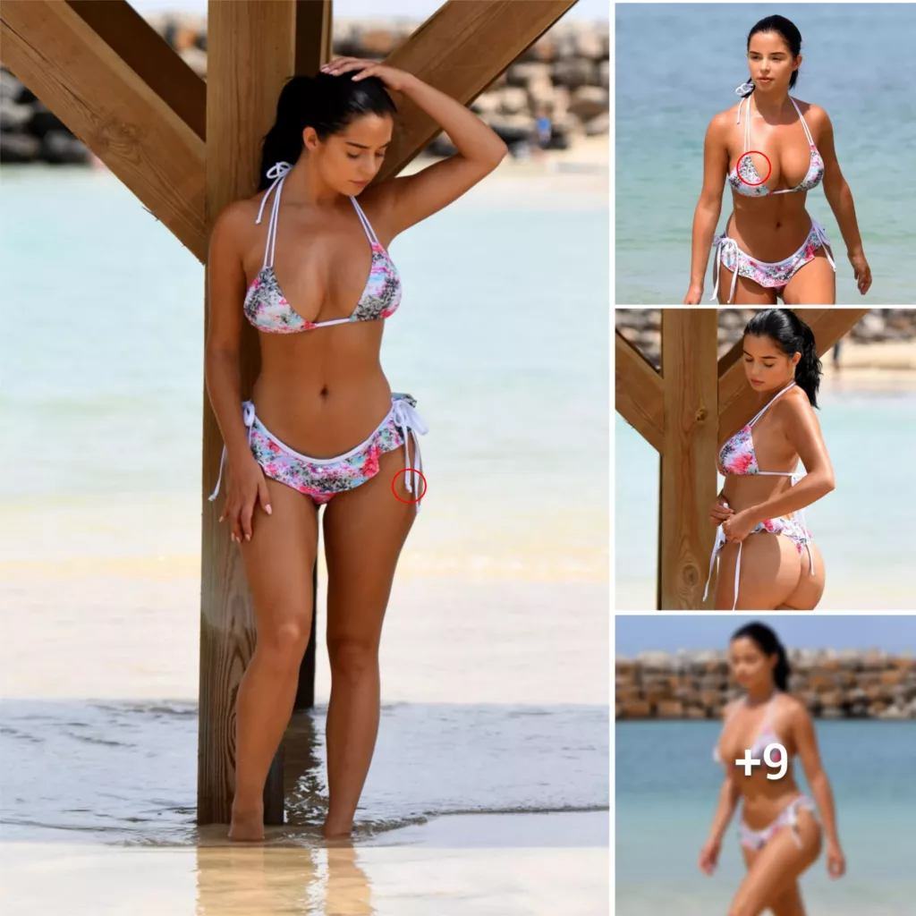 “Demi Rose flaunts eye-catching figure in stunning ocean-inspired bikini during Cape Verde beach photoshoot”